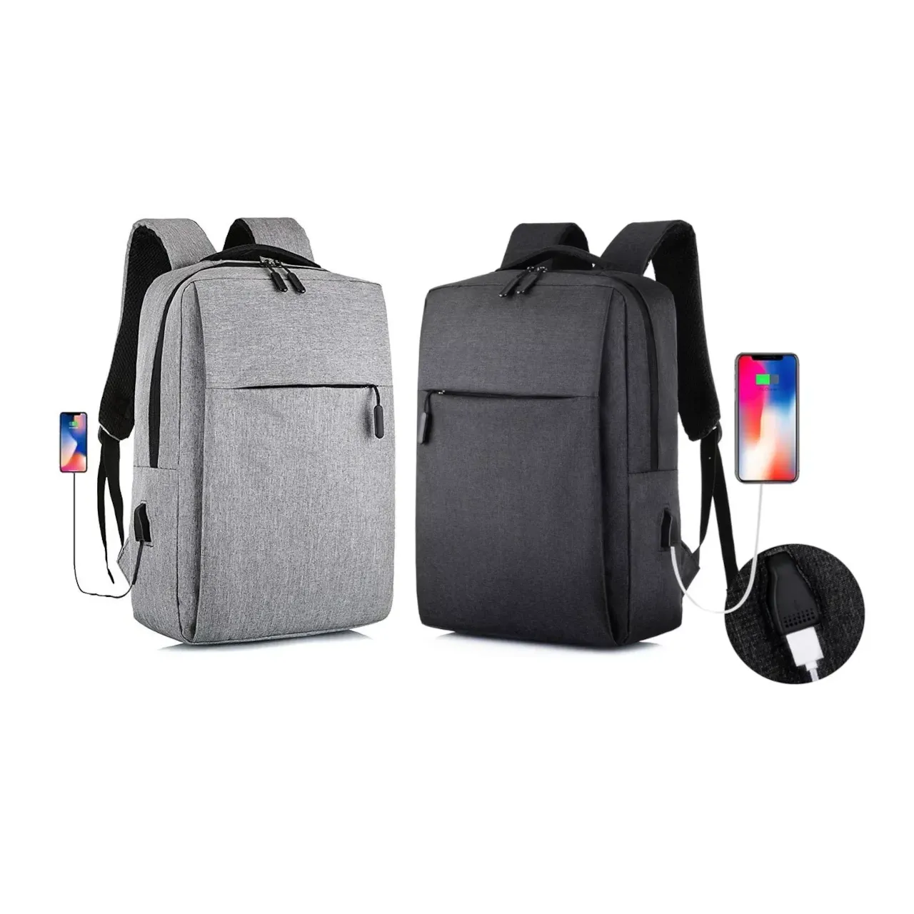 Mochila reforzada porta notebook hasta 15.6" gris