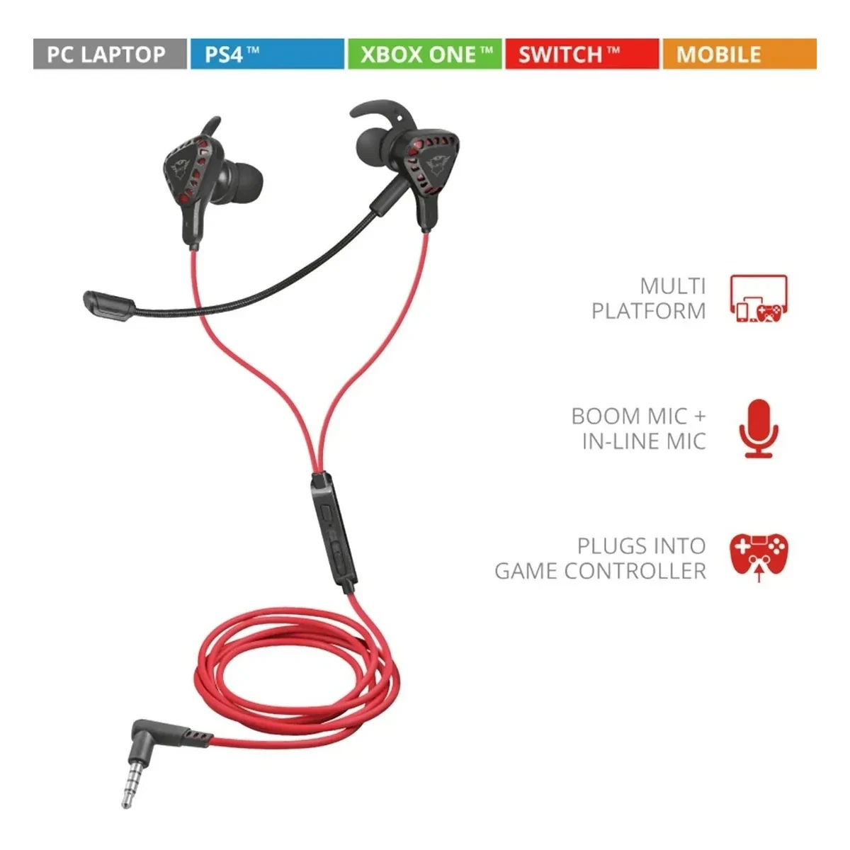 TRUST Cobra Auricular Gaming in ear Multiplataforma GXT 408