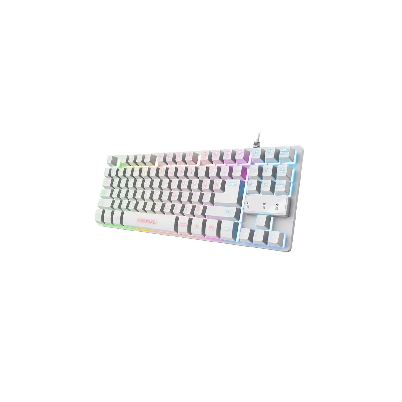 TRUST GAMING/Teclado GXT 833W Thado Metal/iluminado/USB White