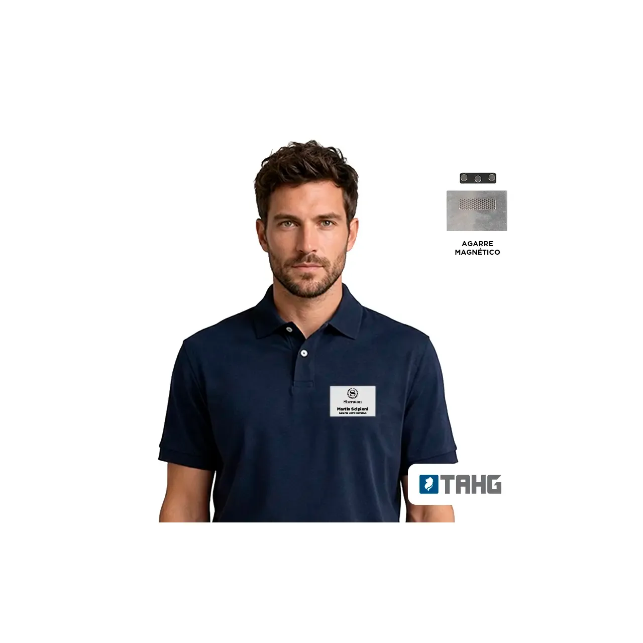 Name Tag Alloy Blanco Grande