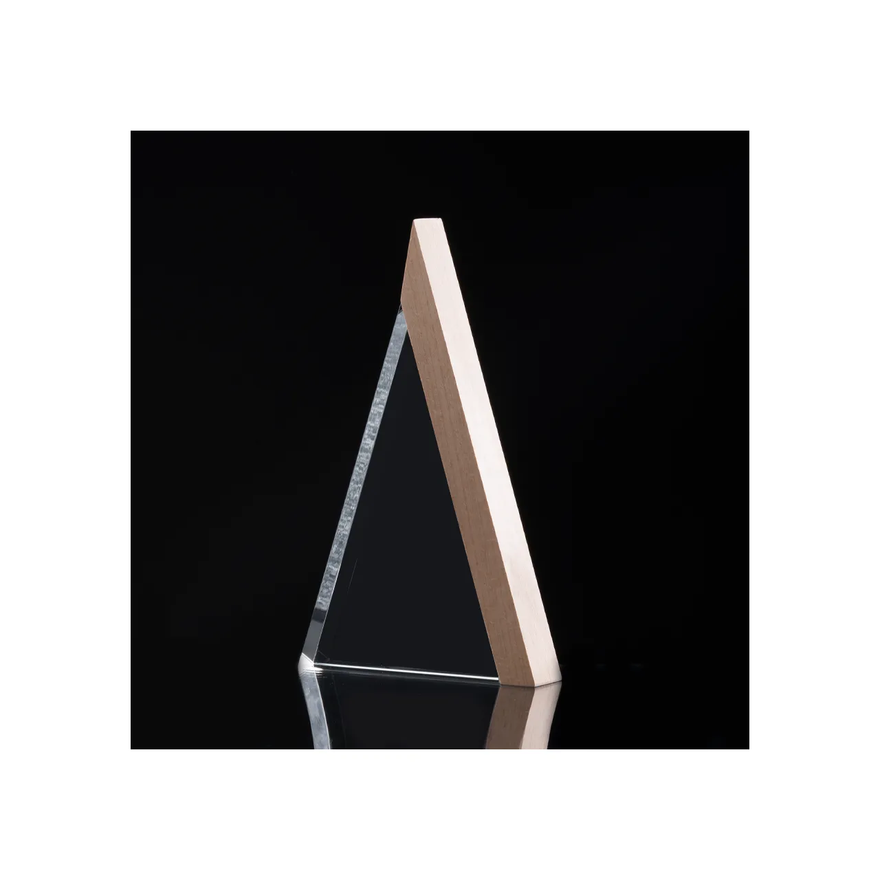 Trofeo Galvano de Madera y Cristal "Triangle"