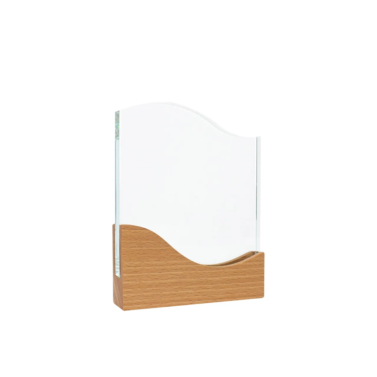 Trofeo Galvano de Madera y Cristal "Wave"