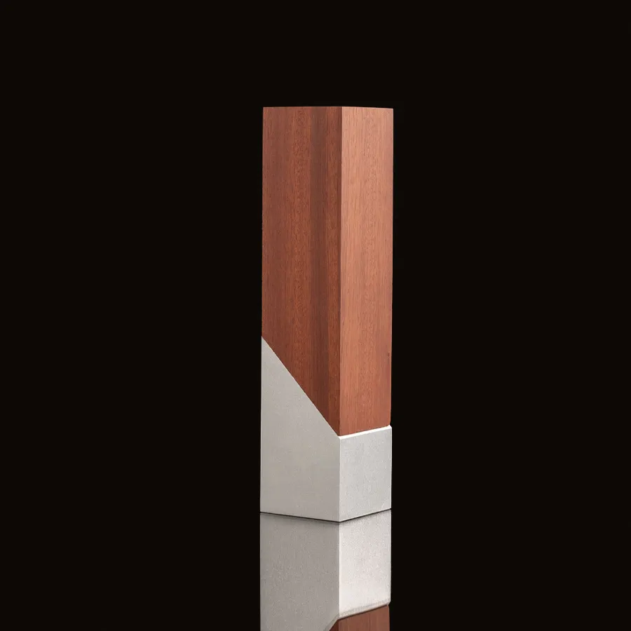 Bloque Trofeo de Acero y Madera "LUKAS"