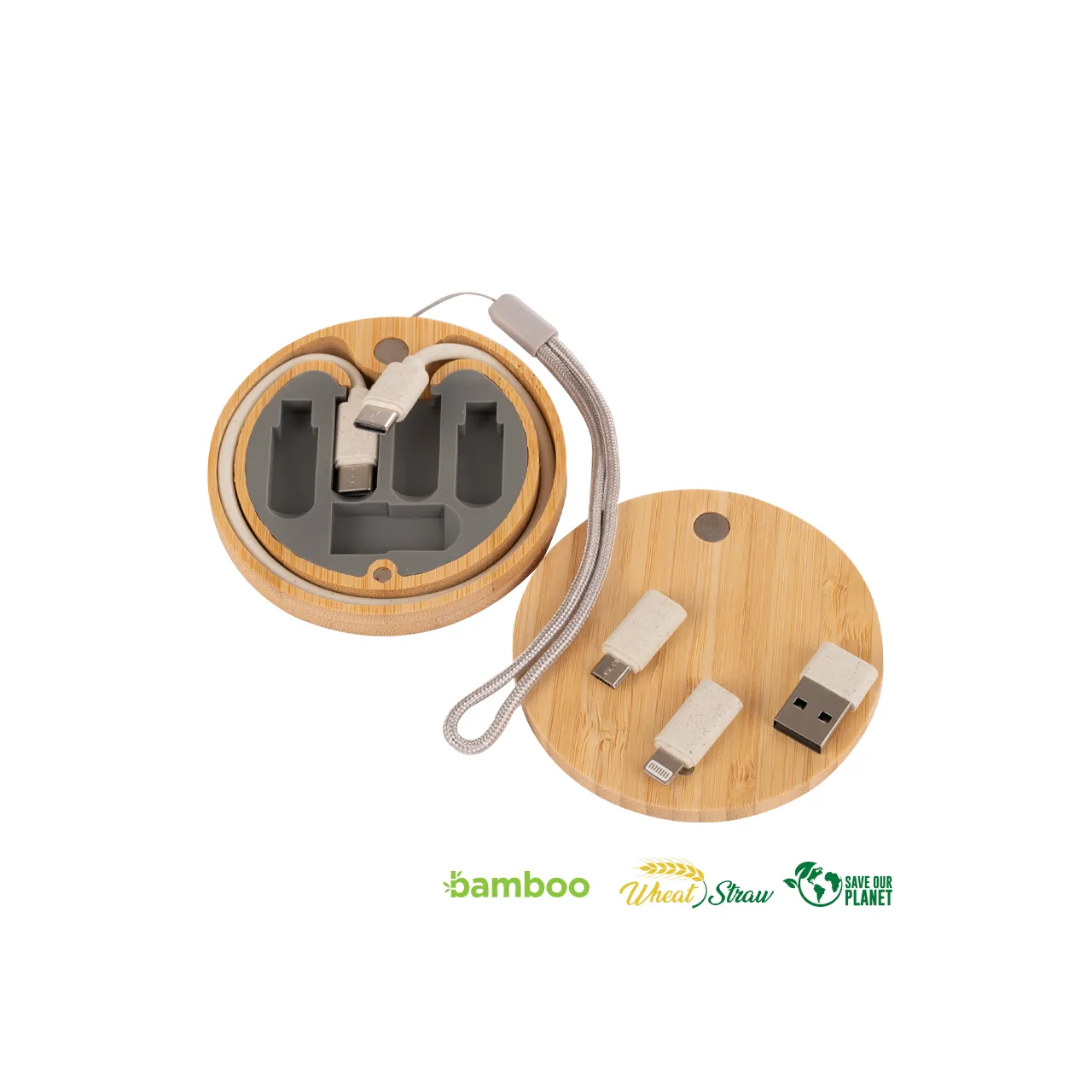 Connect Multicargador 6 en 1 de Bamboo y Trigo.