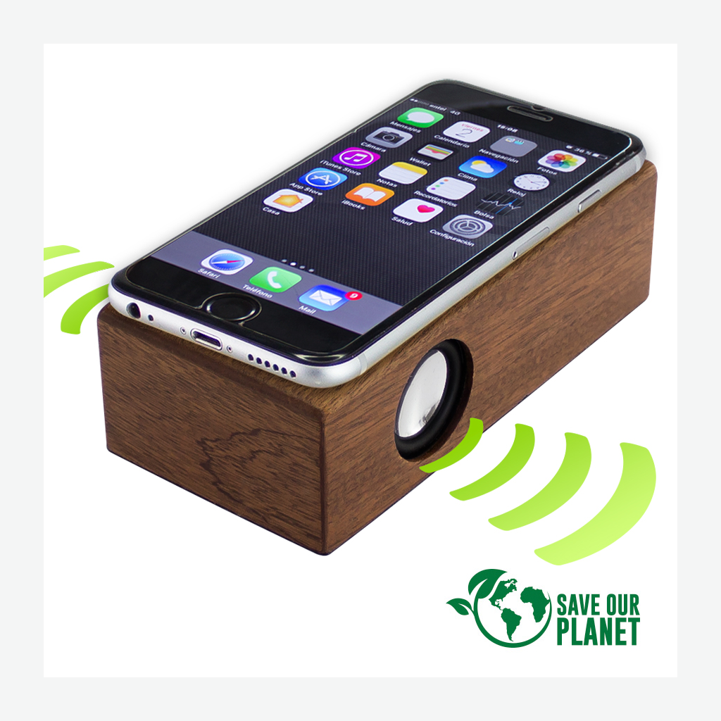 Parlante Grande Inducción Madera Nogal