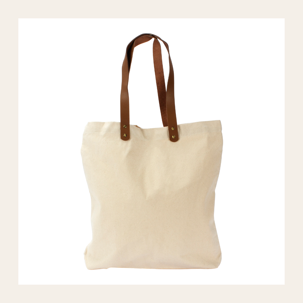 Bolsa de Compras 10oz Canvas asas Cuero