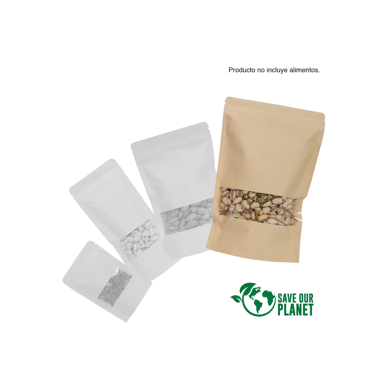 Bolsa doypack 1500ml de papel kraft, para Alimentos