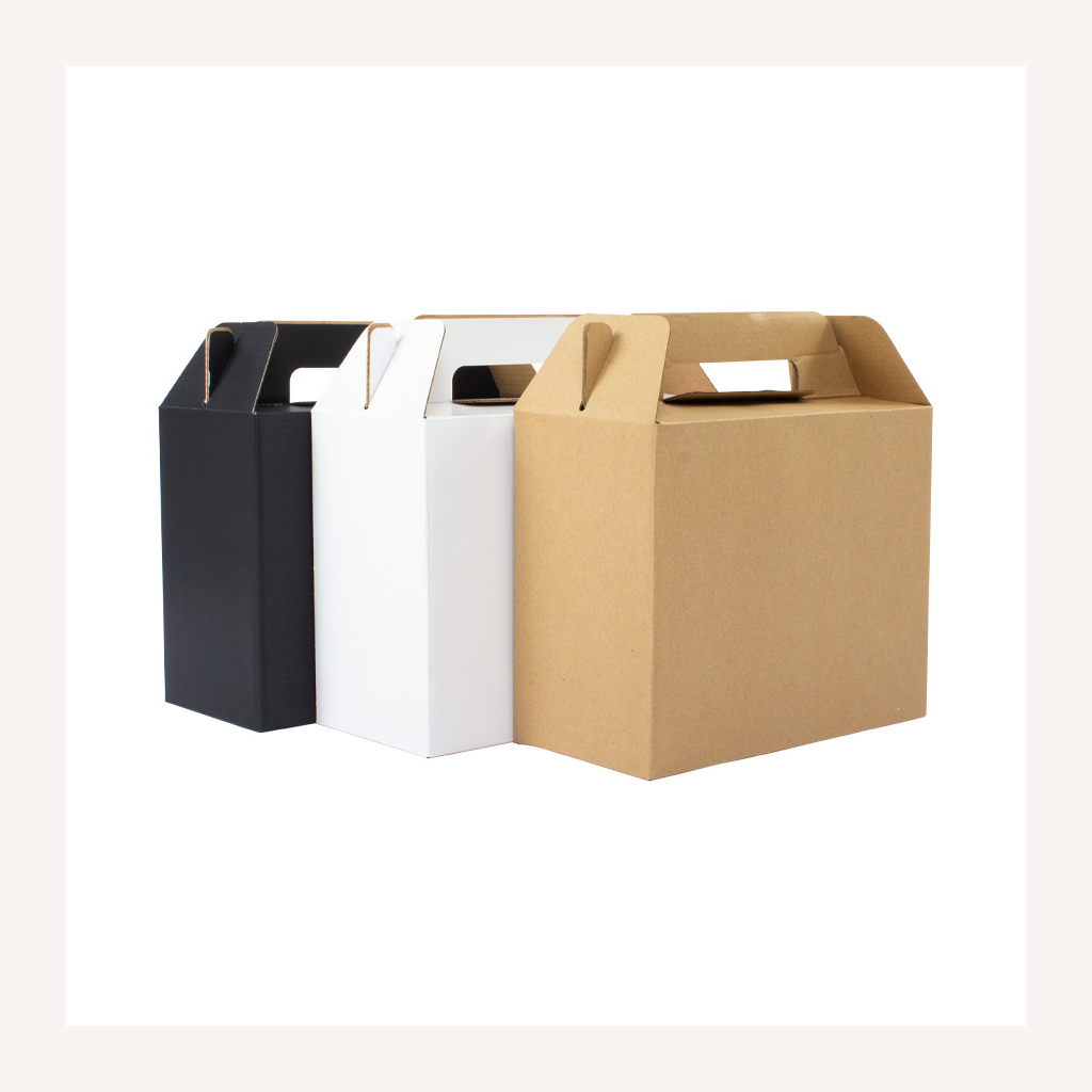 Caja autoarmable con asas, 25x20x12 cm