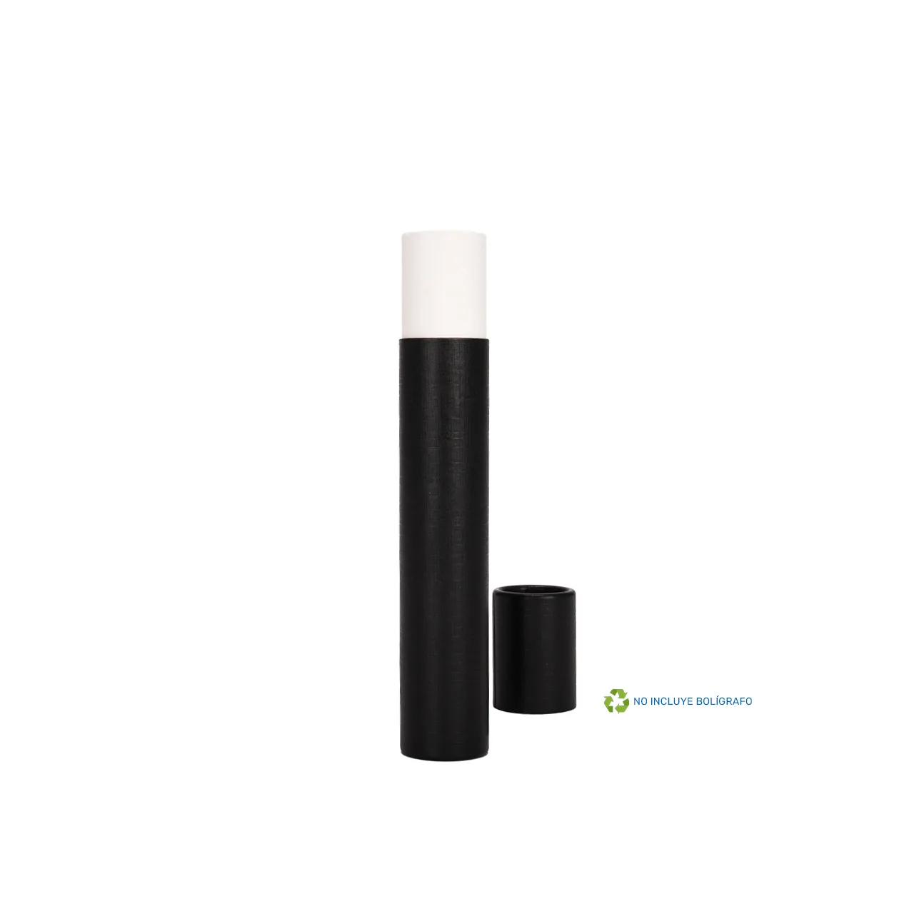Tubo Porta-Lápiz o Bolígrafo, en cartón forrado negro.