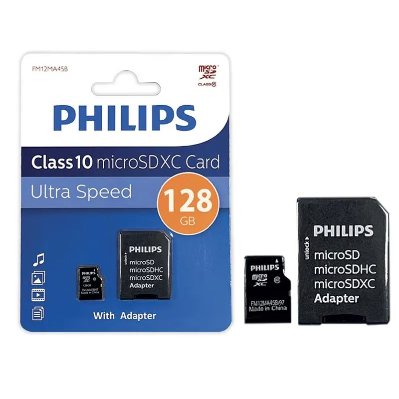 Philips Memoria MicroSDHC 128Gb w/adapter Clase 10