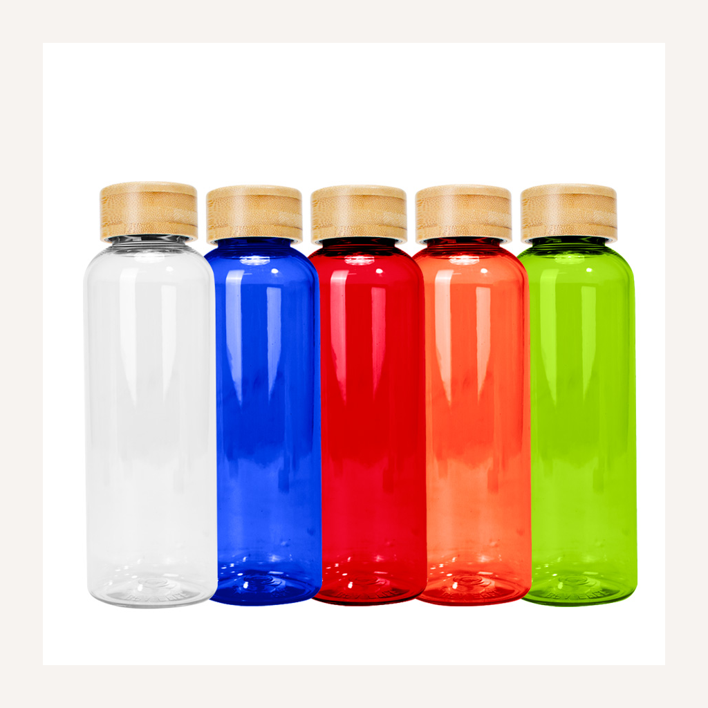 Botella PET tapa bamboo "AINOA" 550cc