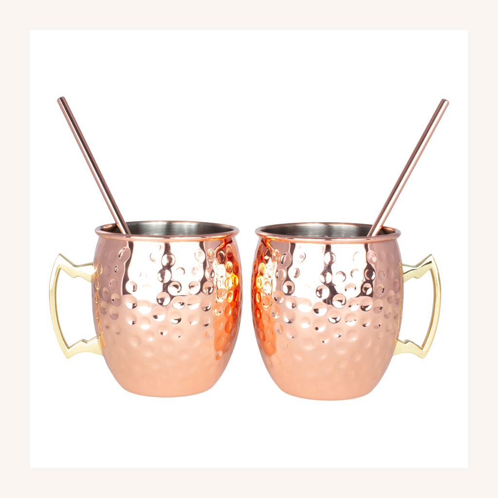 Set "Moscow Mule" encobrizado 500cc. c/u