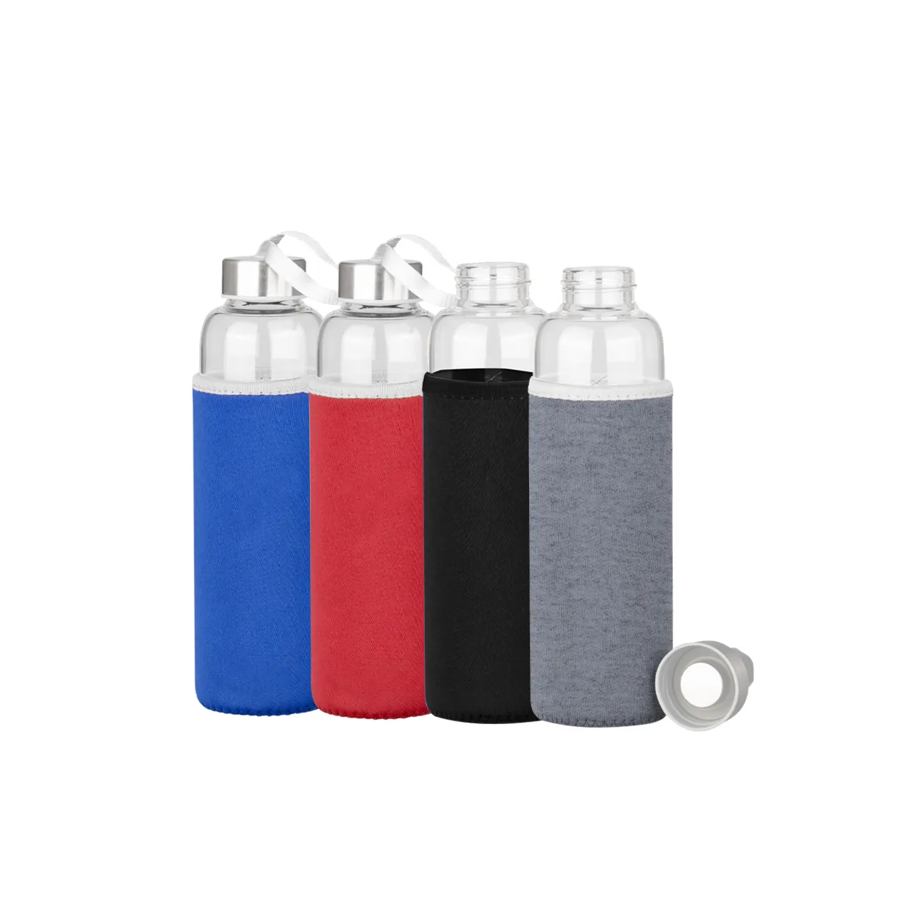Botella de Vidrio Borosilicato con Funda de Neopreno 580cc