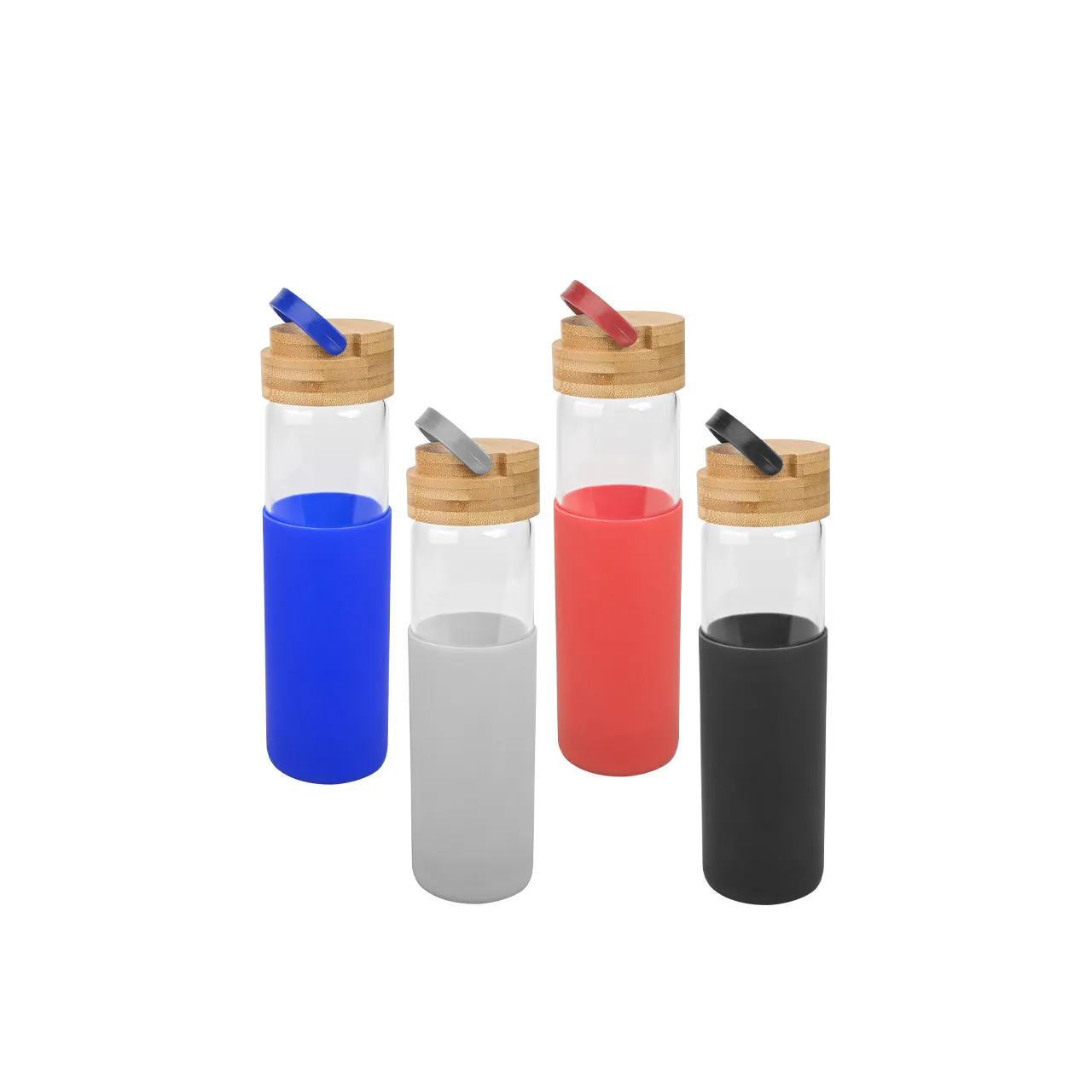 Botella de Vidrio con funda de silicona 600cc