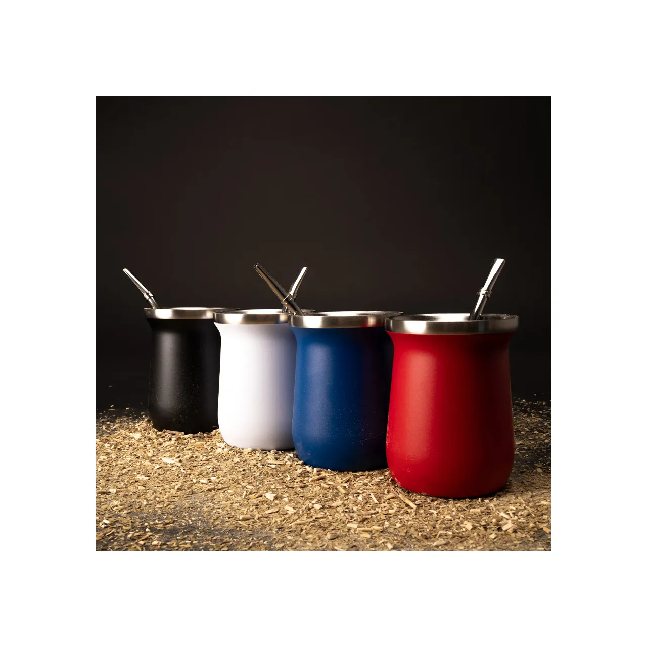 Vaso Térmico metálico "MATE" 300ml. con Bombilla