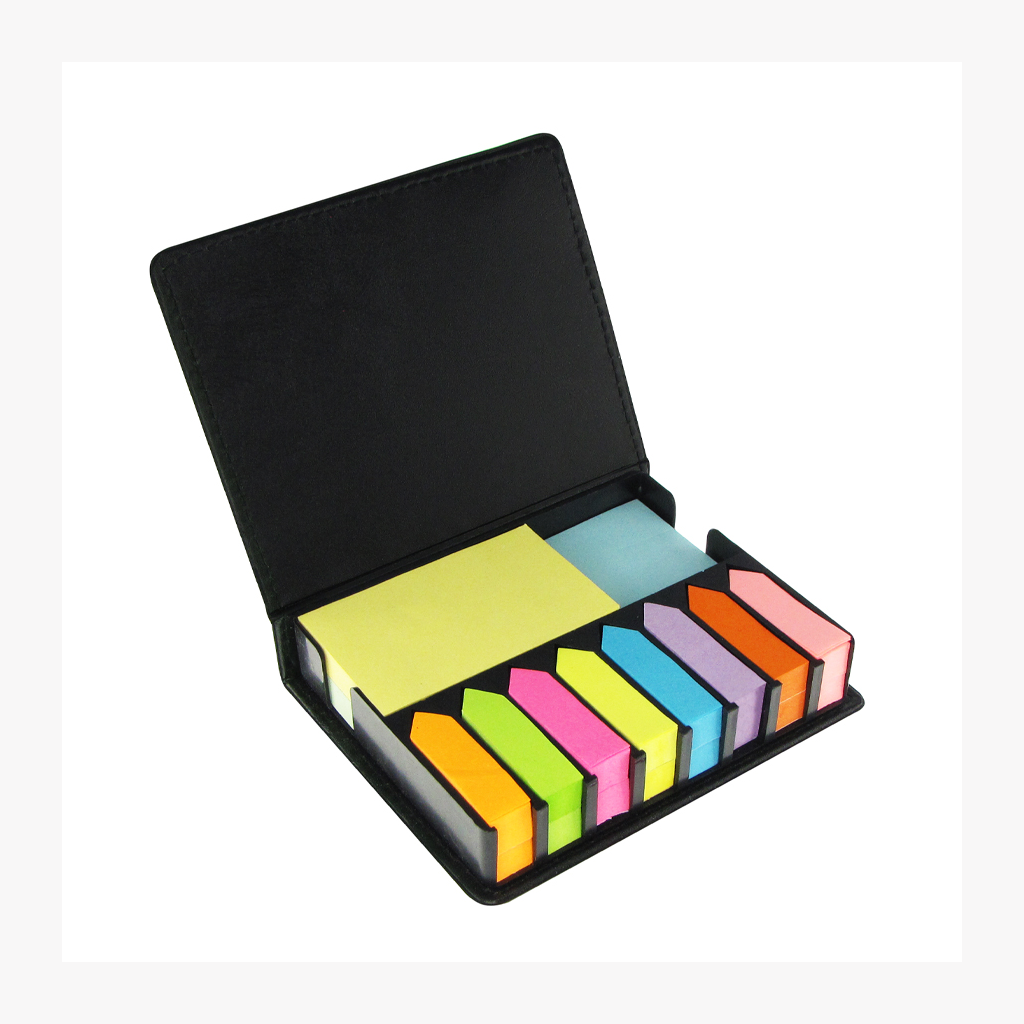 Set de Notas Adhesivas de PU Negro