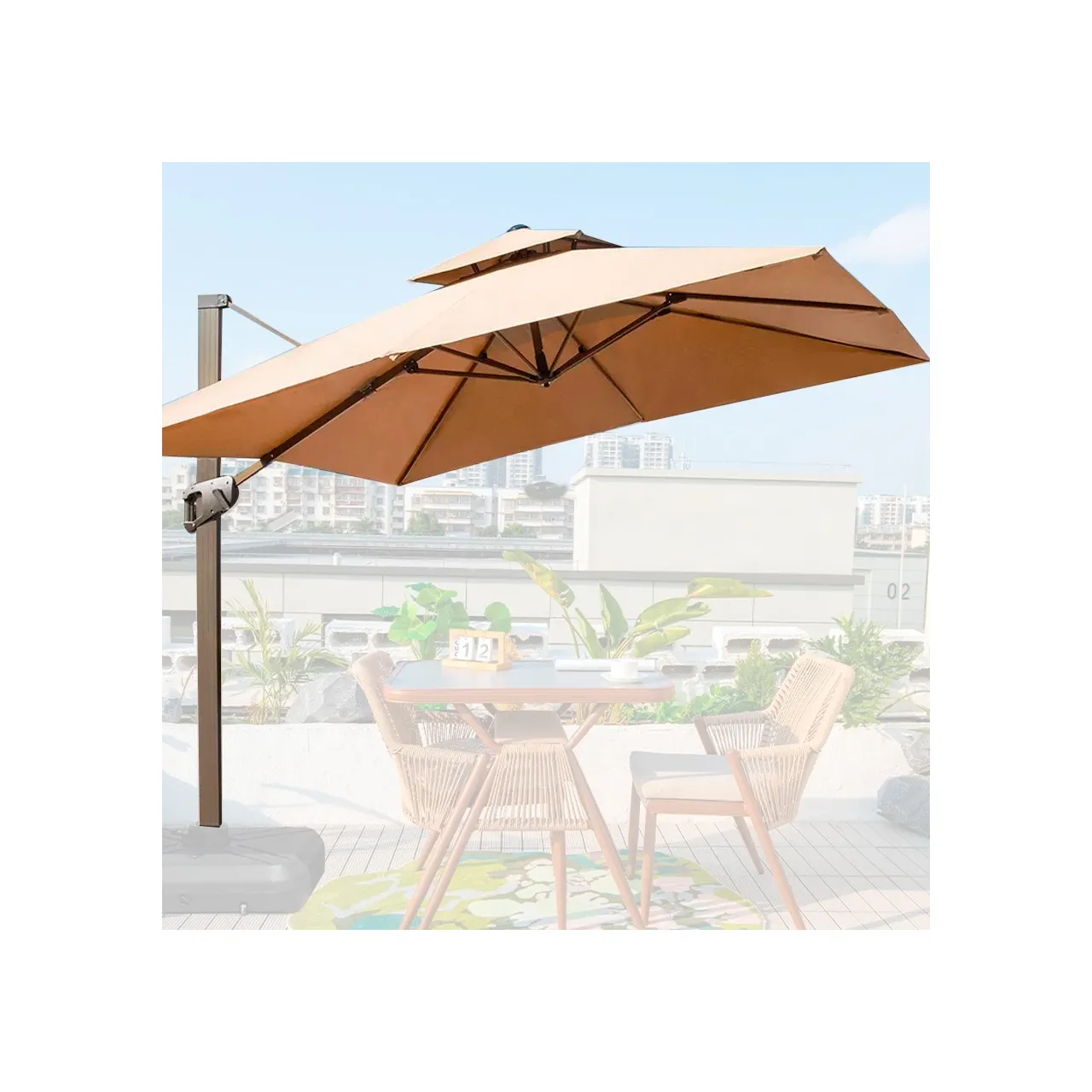 Quitasol WINDPROOF - UV - LED de 3x3M