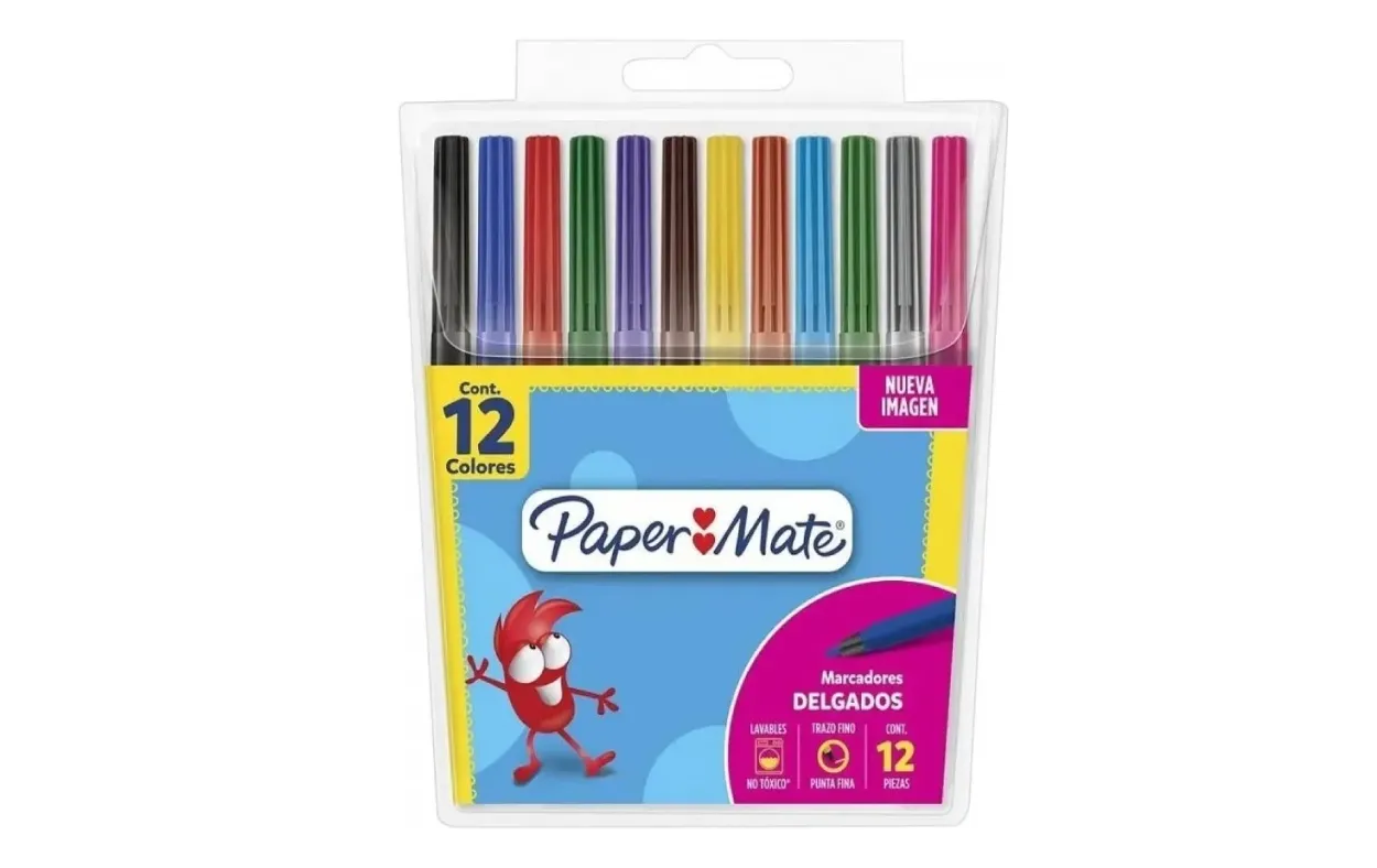 Marcadores Delgados Paper Mate x 12