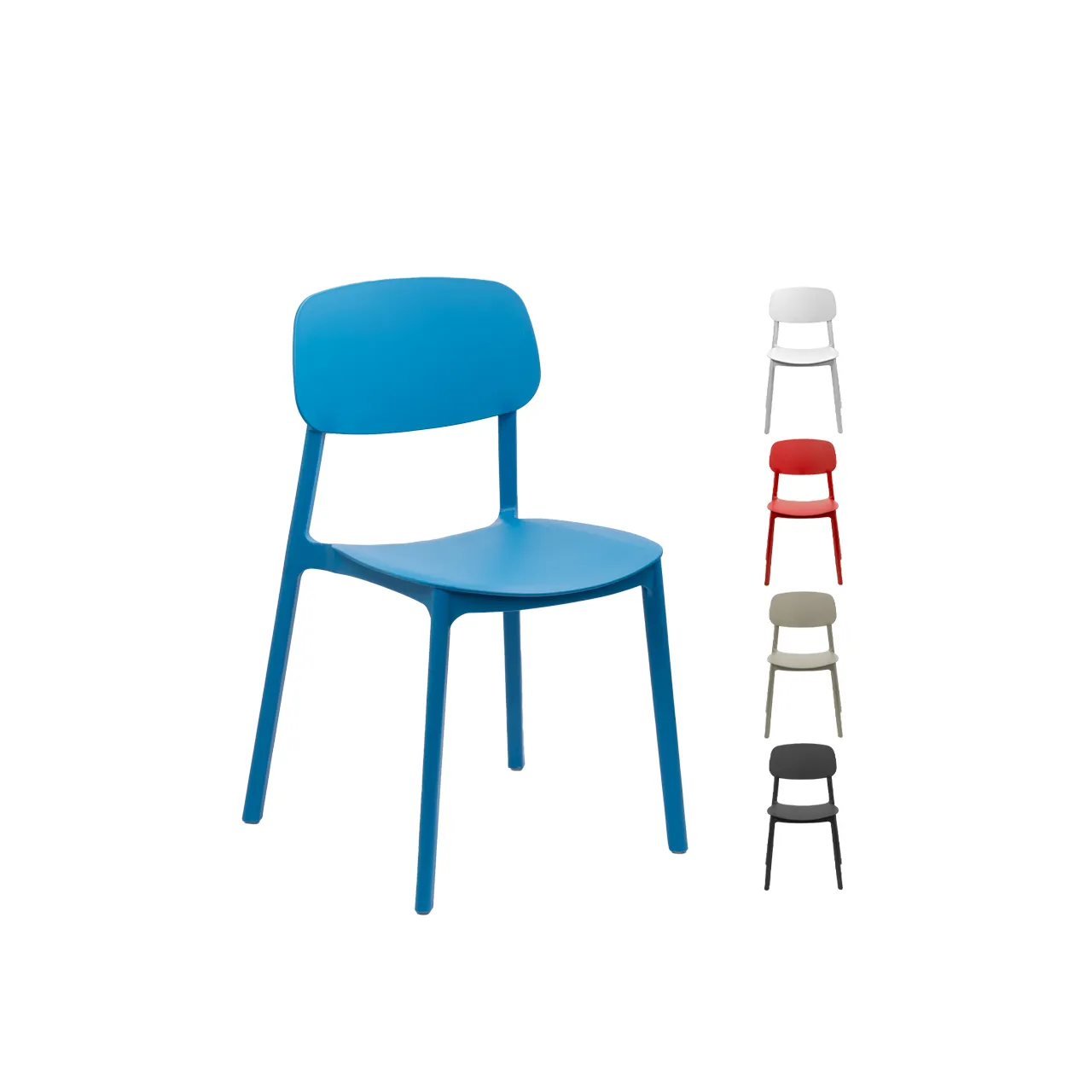 Silla apilable de plástico rígido "MARVIN"