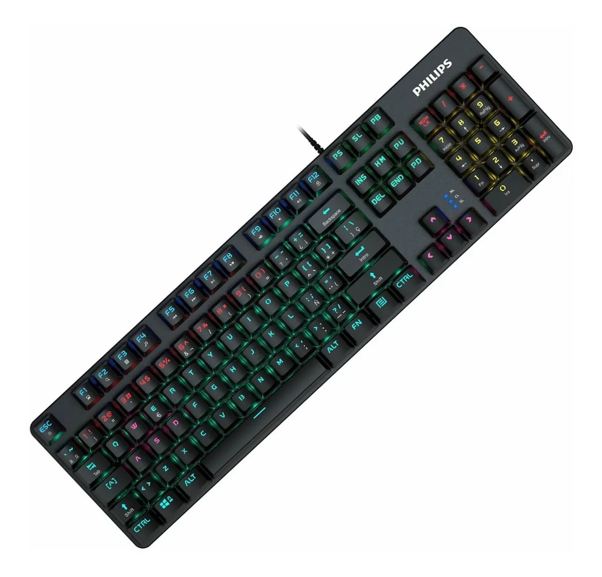Philips Teclado Mecanico G401 Gaming Usb 104Keys Mix ligth