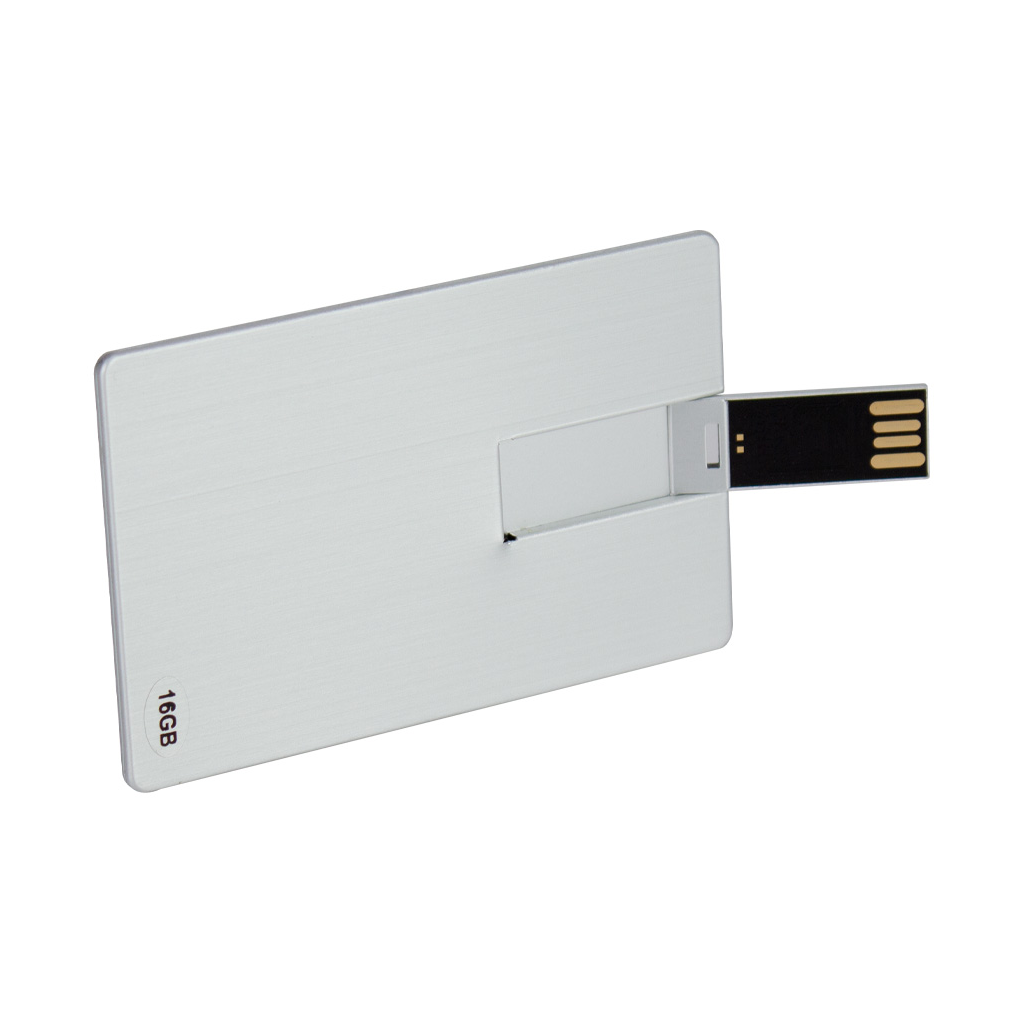 USB Pendrive 16GB Credit Card plateado.